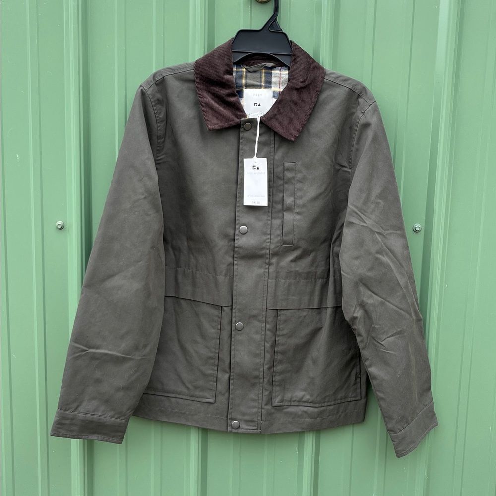 Men's Canvas Barn Jacket with Corduroy Collar Size S
